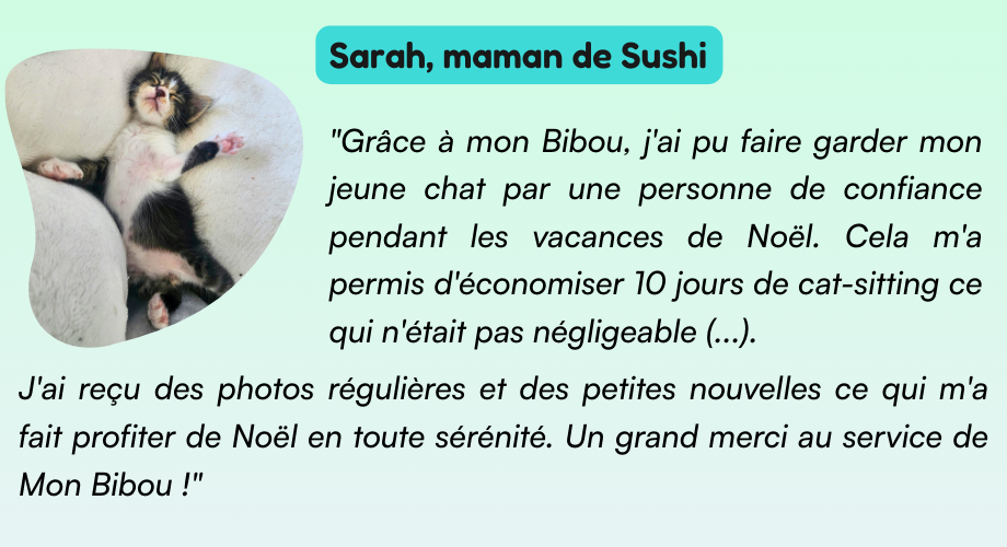 témoignage de propriétaire de chaton après une garde dans la réseau Mon Bibou
